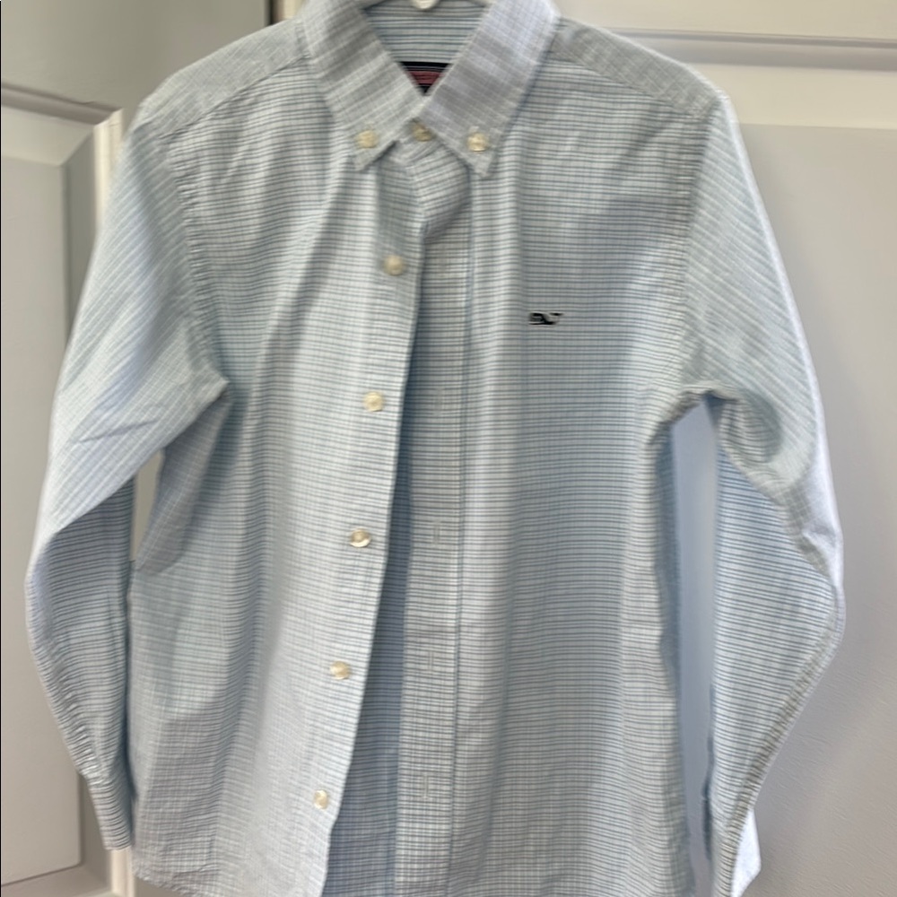 Boys Vineyard Vines baby blue Checkered Shirt